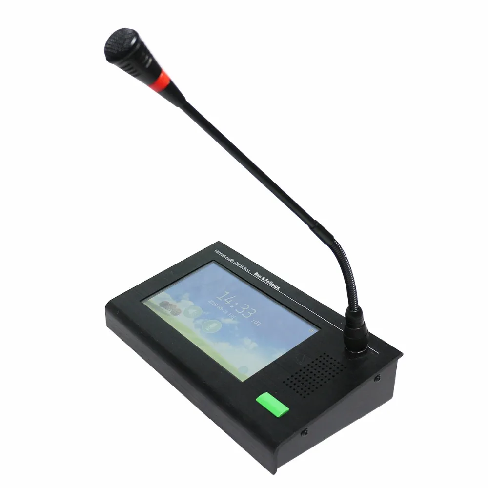 Ben & Fellows IP Network Condenser Paging Microphone with Touch Screen,for public address and paging station