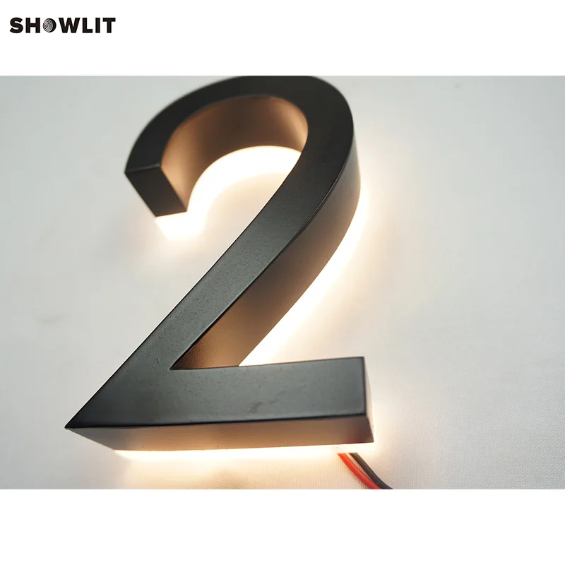 Backlit Stainless Steel Decorative House Number