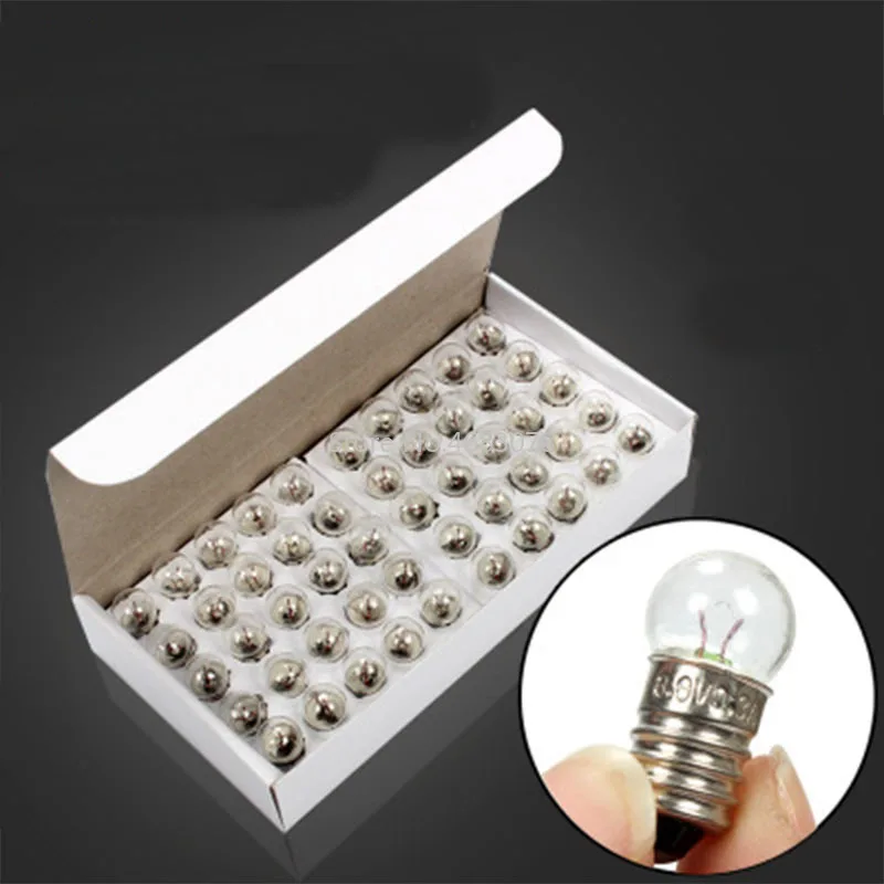 50pcs3.8V/0.3A E10 Screw Small Bulb Beads Consumables For Old-fashioned Pearl Electrical Experiment Equipment