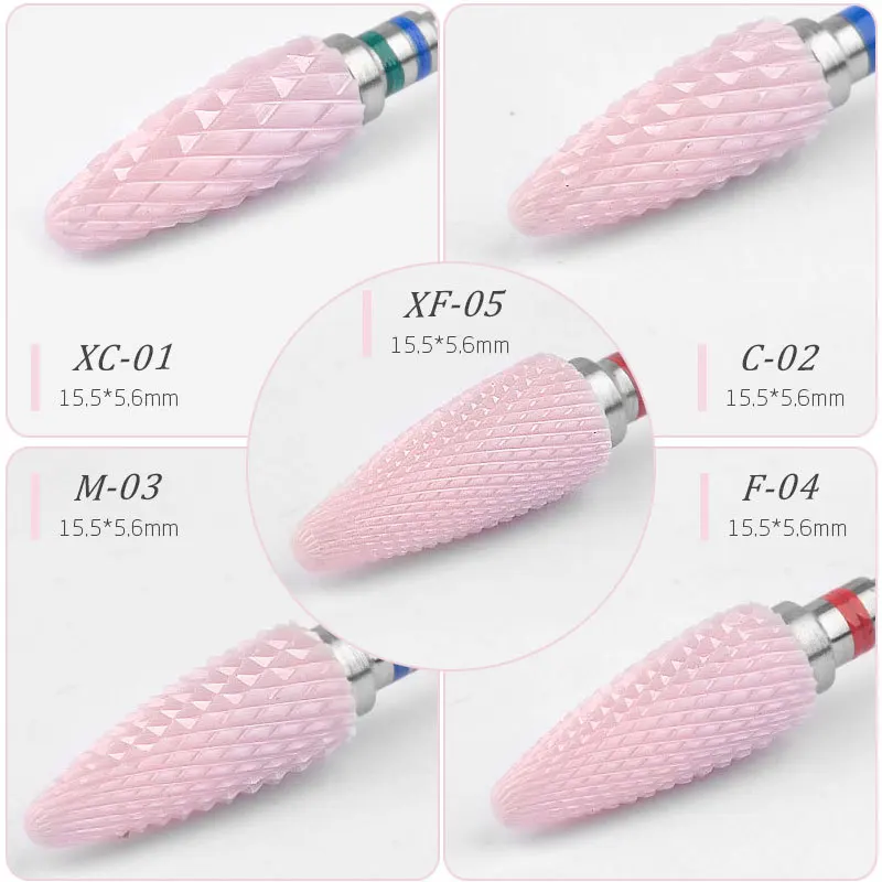 Pink Ceramic And Tungsten Nail Drill Bit for Electric Nail Drill Manicure Machine Cutter Bit Accessory