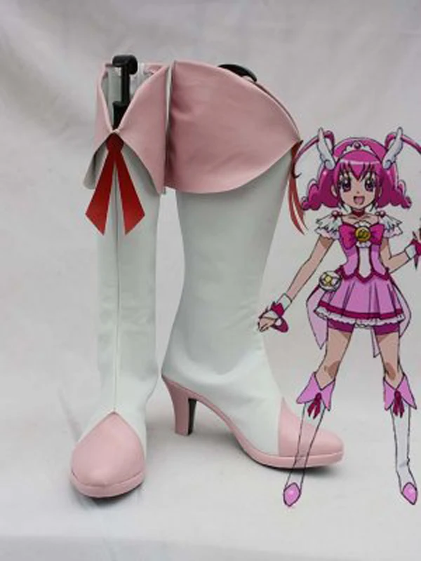 

Smile Pretty Cure Hoshizora Miyuki Cure Happy Cosplay Boots Shoes Anime Party Cosplay Boots Custom Made for Adult Women Shoes