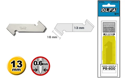 Cuchilla de plástico OLFA PB-800 para cortador de PC-S, herramienta de plástico de servicio estándar, laminado, hecho en Japón