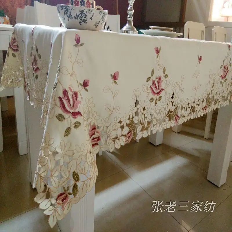 Export the original single European pastoral cloth tablecloths coffee table cloth tablecloth embroidery meals hollow universal c