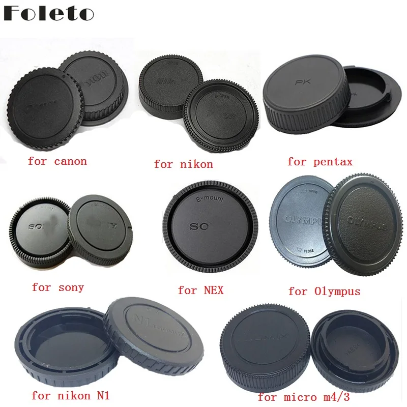 Foleto Camera Rear Cap Lens Cap Dust-proof Protect for Canon Eos Nikon N1 Sony Nex Pentax PK Olympus Micro M4/3 Panasonic Mount