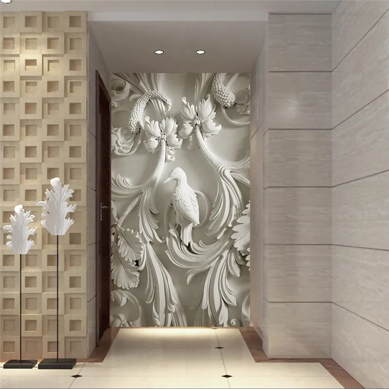 

beibehang 3d wallpaper classic wall art European embossed flowers covering Modern Home Decoration Wall Painting For room mural