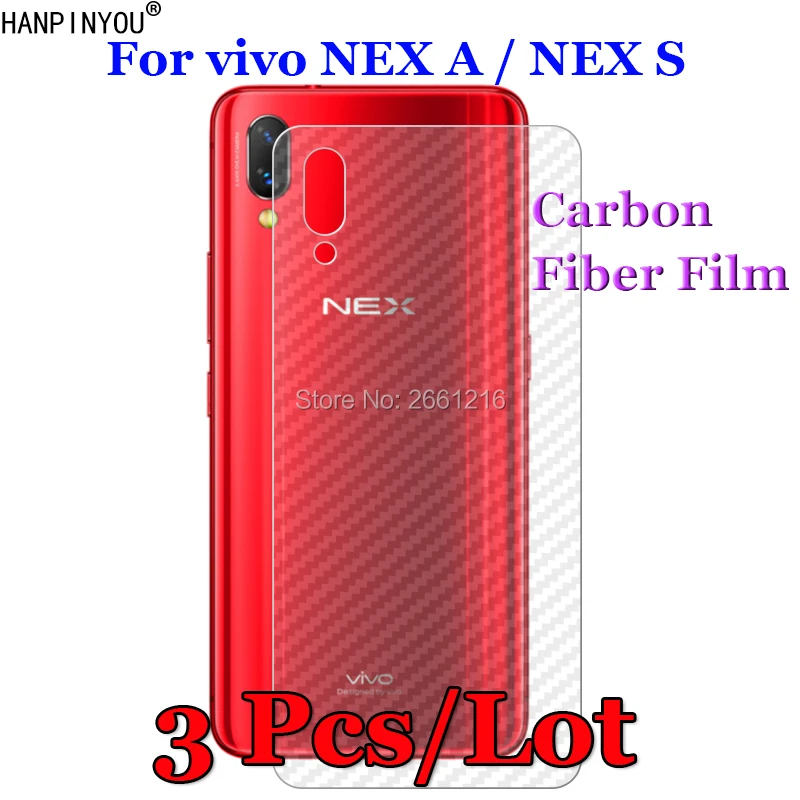 

3 Pcs/Lot For vivo NEX A / NEX S 6.59" 3D Non-slip Clear Carbon Fiber Back Film Screen Protector Protective Sticker