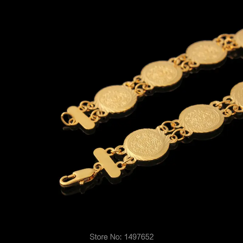 Allah Charm Bracelet Men18K Gold Filled Plated Muslin Link Chain Arabic Religious Jewelry Women Best Gift Wholesale