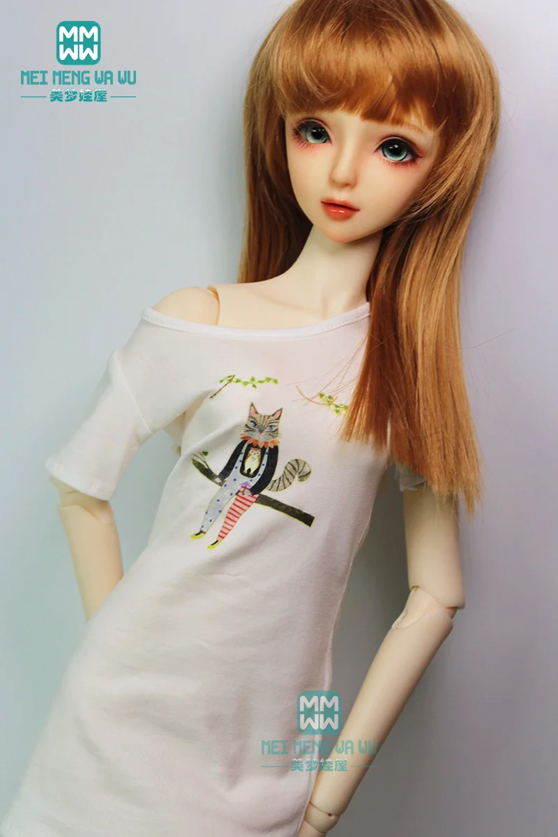 

BJD accessories doll clothes girl dress for 1/3 BJD doll fashion print t-shirt underwear