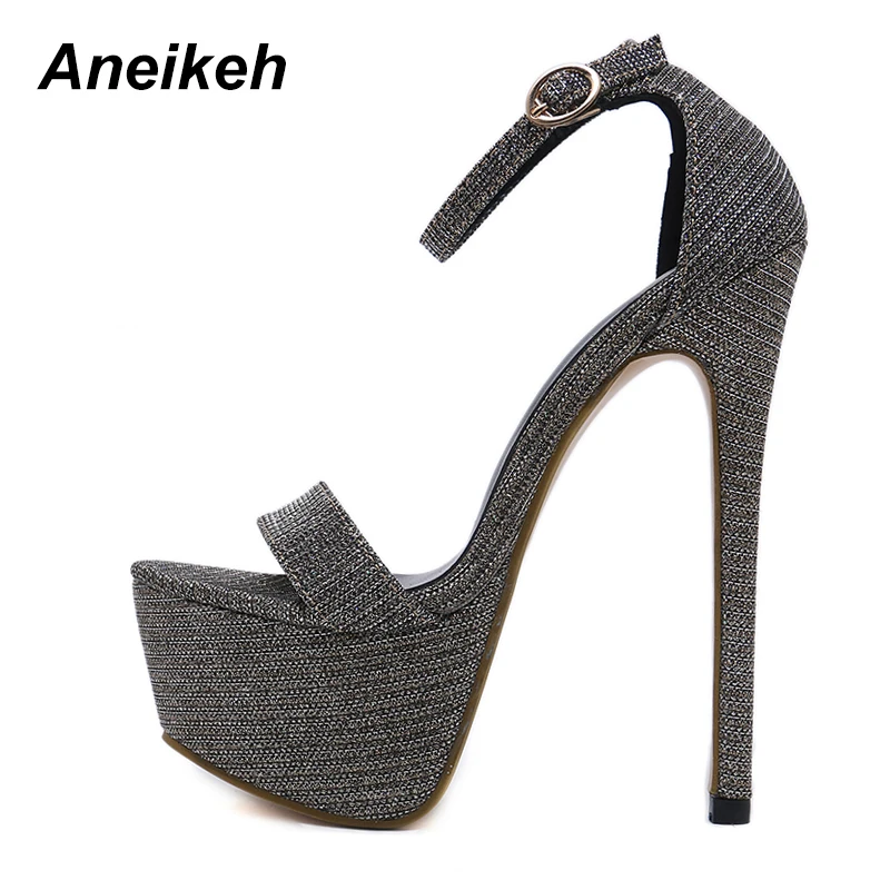 Aneikeh New Summer Bling luccica sandali da donna con tacco alto piattaforma donna Sexy Nightclub Party scarpe da sposa taglia 42 43 44 45 46