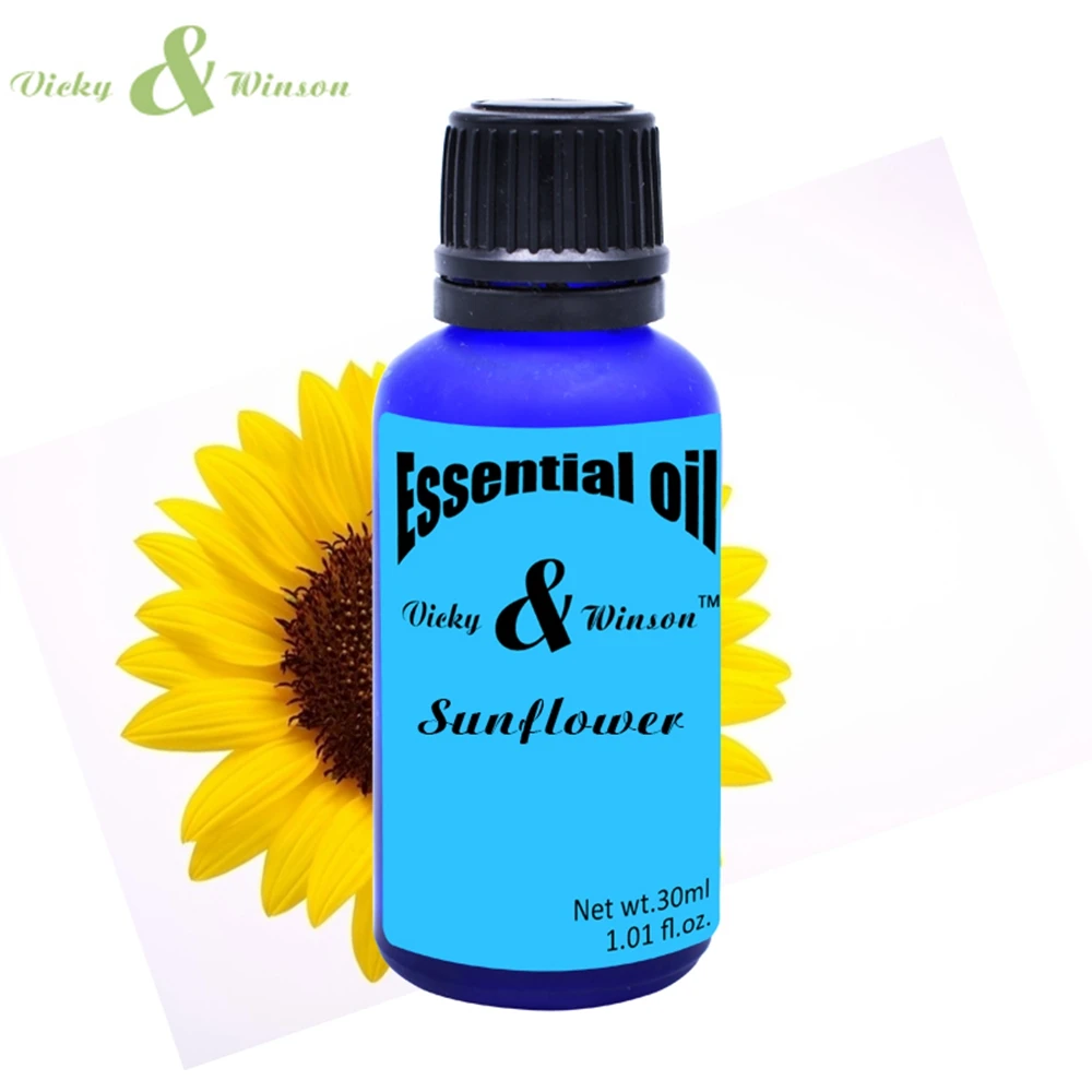 Vicky&winson Sunflower aromatherapy essential oils 30ml based promote human cell growth massage oil soap deodorization