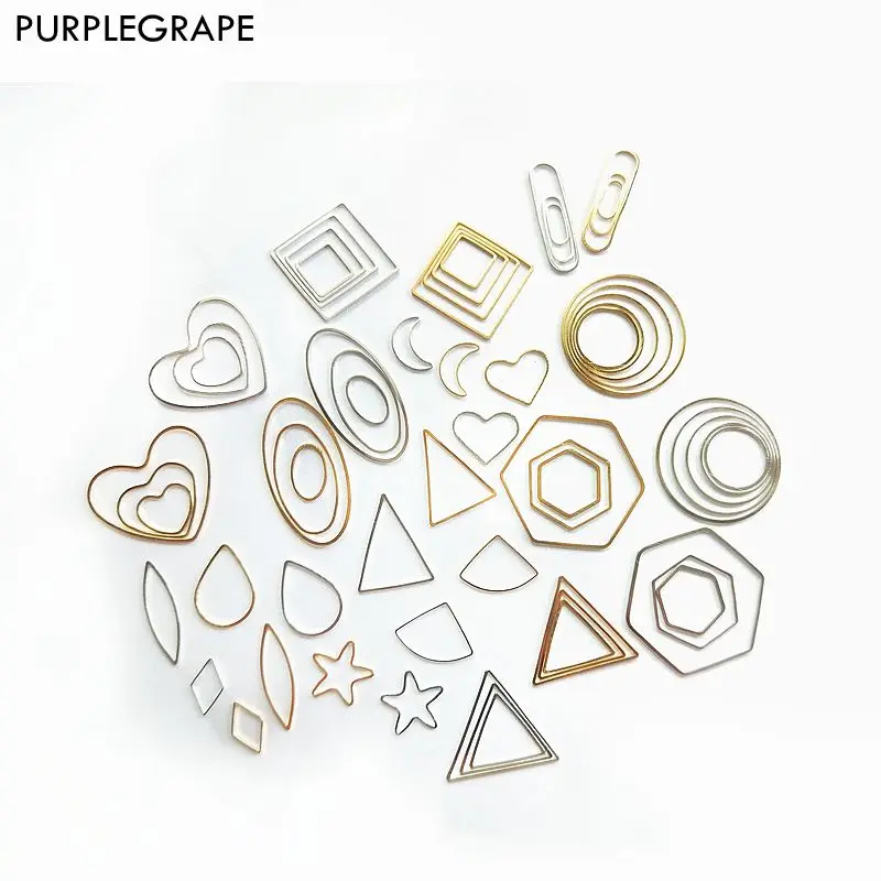 10pcs Copper geometric border DIY earrings jewelry accessories making material pendant minimalism