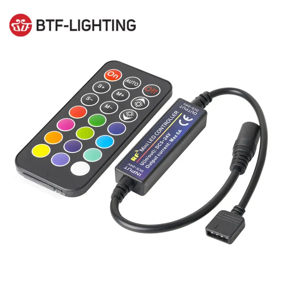 Controlador de tira de luces LED, accesorio para 5050 DIM, RGB, RGBW, RGBCCT, 4 pines, 5 pines, 6 pines, DC5-24V, RF14, 17, 21, 28 teclas