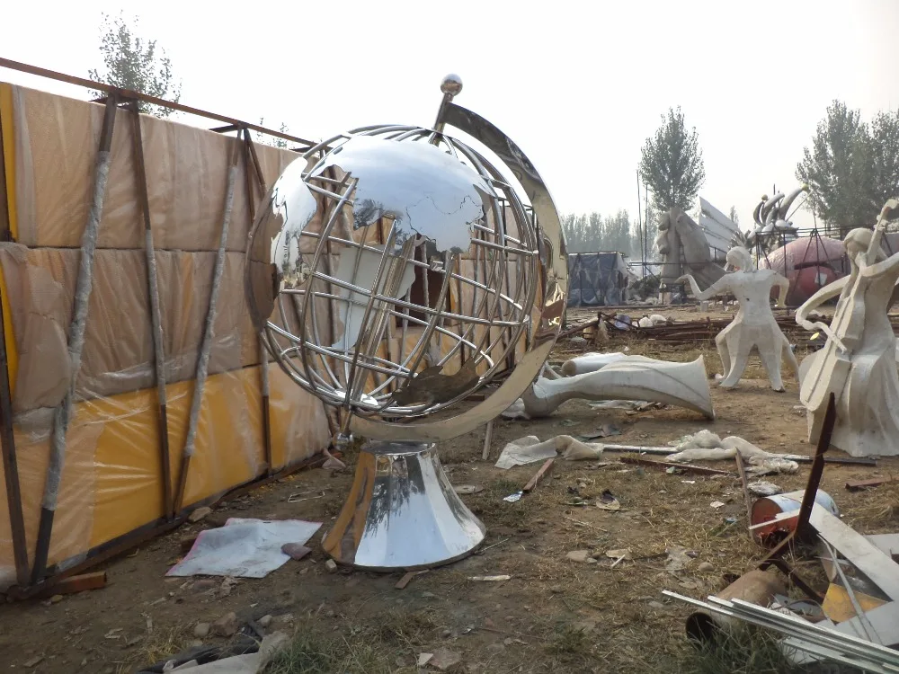 Accept custom resin, glass fiber reinforced plastic, metal, all kinds of sculptures,Stainless steel globes