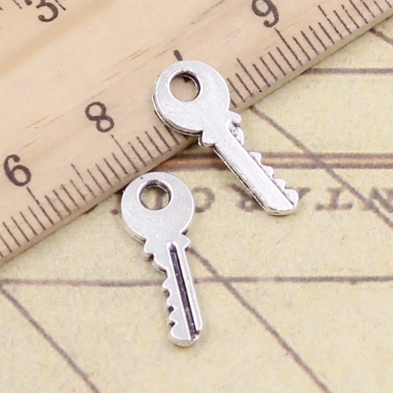 30pcs Charms Lovely Key 19x7mm Tibetan Silver Color Pendants Antique Jewelry Making DIY Handmade Craft