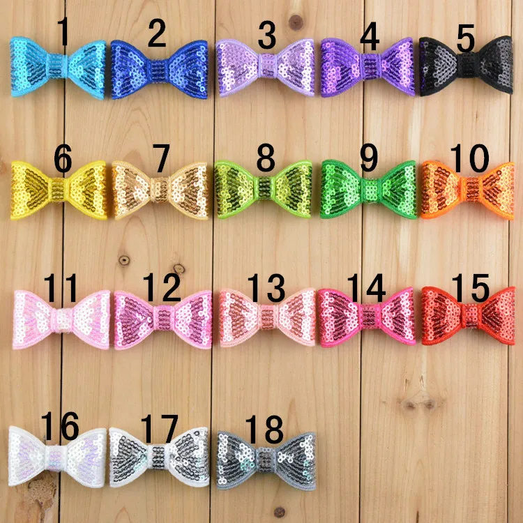 100 cái/lốc, Sequin Cung Appliques-Bán Buôn 2 "Sequined Cung-Bạn Chọn Màu Sắc và Số Lượng-Mini Cung