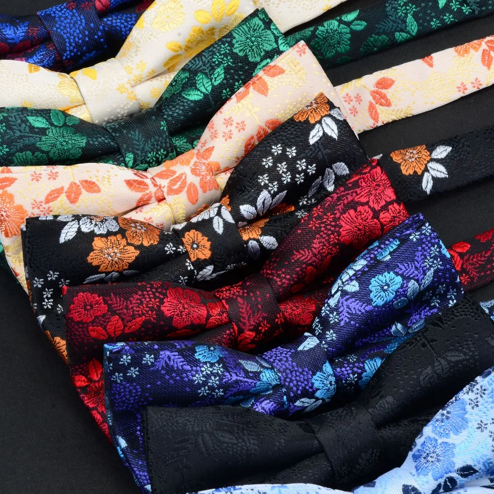 

GUSLESON Quality Floral Bow Tie Wedding Bowtie Silk Noeud Papillon Men Pajaritas Cravat Business Bowties Female Male Neckwear