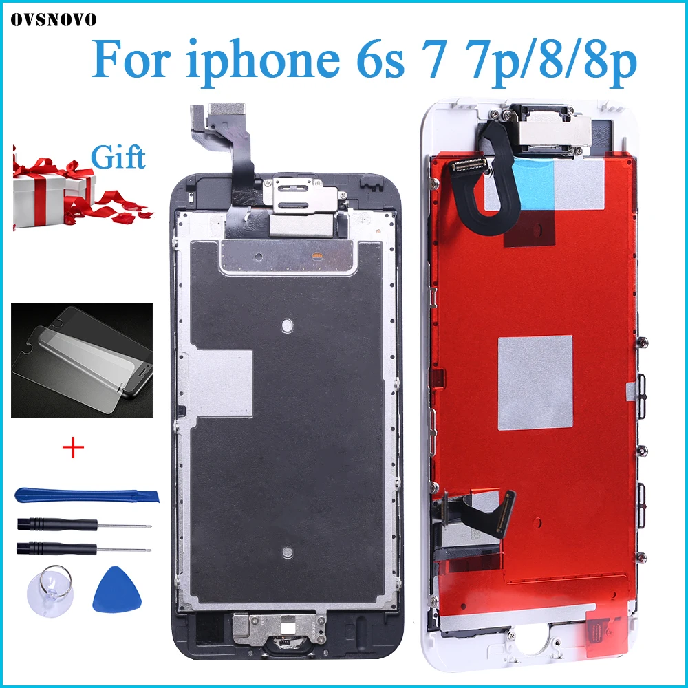 Superior Quality LCD For iPhone 6s 7 Plus 8 8 Plus Completed LCD Screen Assembly Replacement With Front Camera+Speaker+Gift