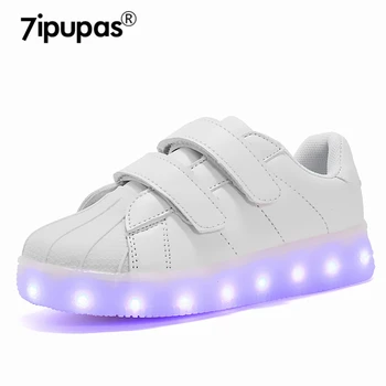 7ipupas 2017 autumn children's shoes led lighted sneakers boys and girls leisure sports shoes unisex luminous shoes light up 11 colors