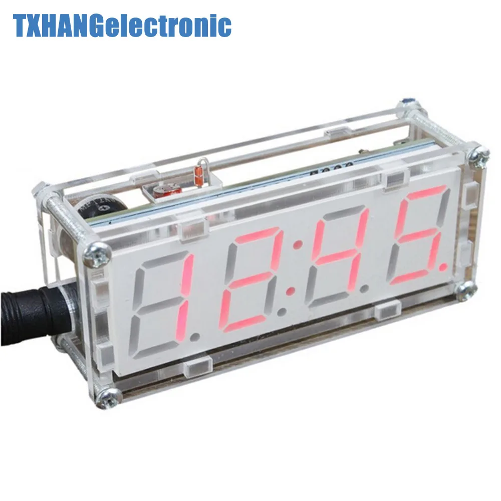 DIY Kit Red LED Electronic Clock Microcontroller Digital Clock Time Thermometer diy electronic kit