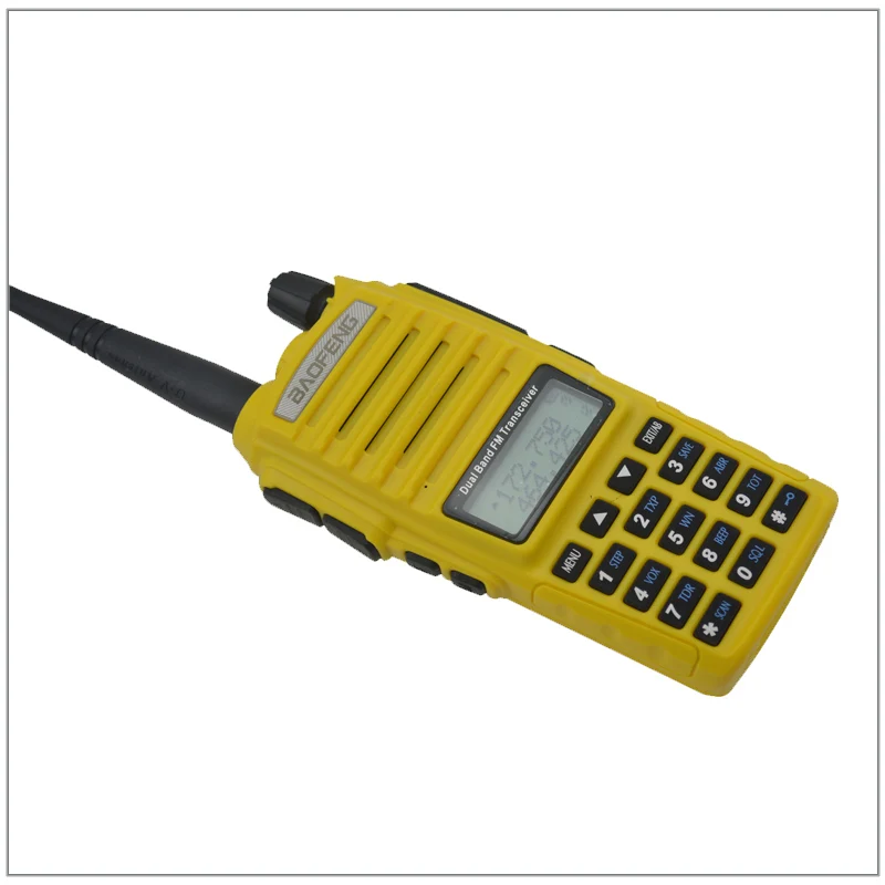 Portable Baofeng Radio UV-82 Walkie Talkie Color Yellow Dual Band VHF/ UHF Ham Radio Transceiver Baofeng UV82 w/Free Earpiece