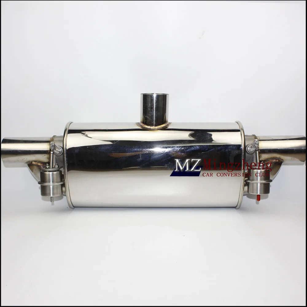 Car modified double valve control racing sound exhaust pipe 2 2.5 3 inch diameter stainless steel material T-type muffler