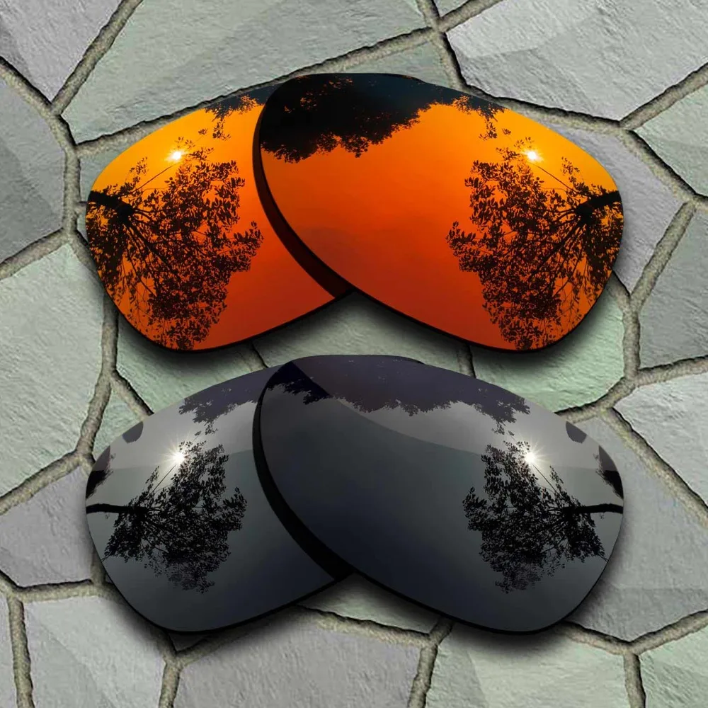 Grey Black&Red Orange Sunglasses Polarized Replacement Lenses for Oakley Felon