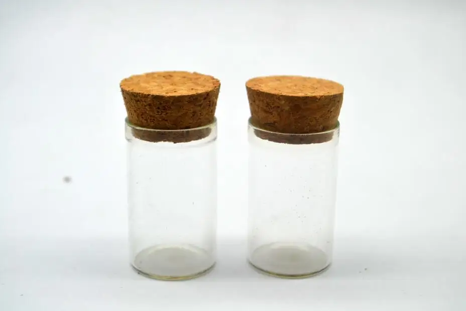 50pcs 24*40mm 10ml Empty crystal Glass Tube Bottles jars With Cork Stopper Transparent Clear perfume Vials pendant