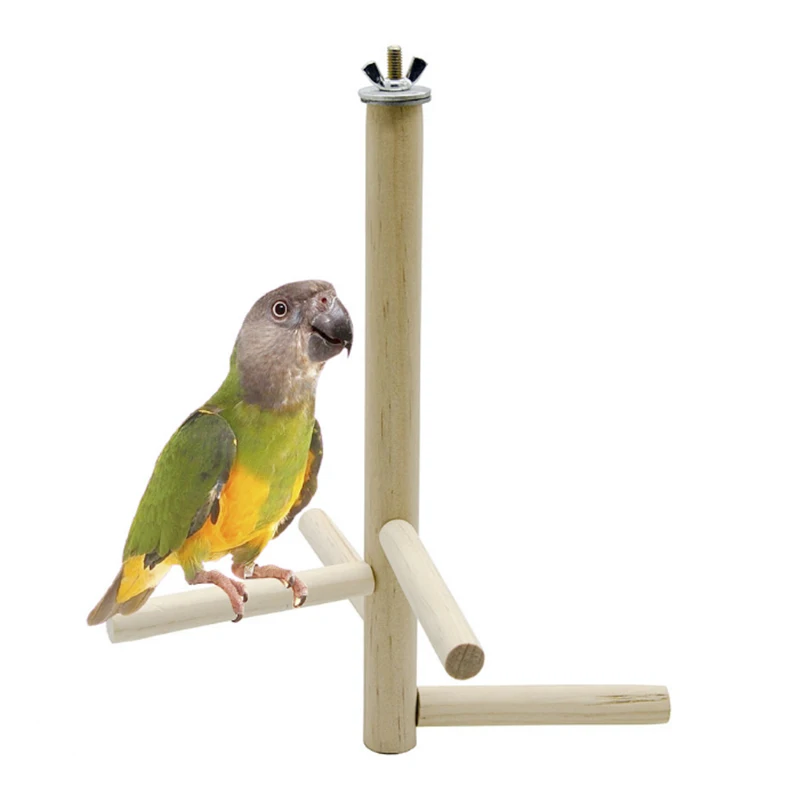 

Parrot Bird toys Wooden Rotating Ladder Stand Cage Climbing With Stairs Standing Bar Stand Bird toys 4-level round wooden ladder