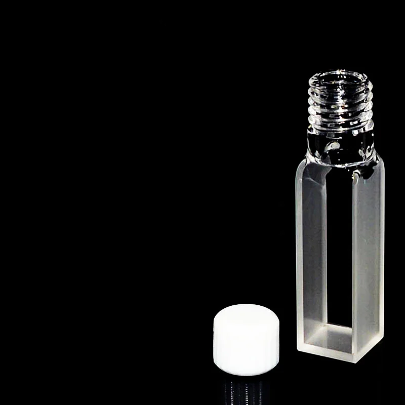 1Pcs 10mm Path Length JGS1 Quartz Cuvette Cell With with screw cap For spectrometer 2 widows