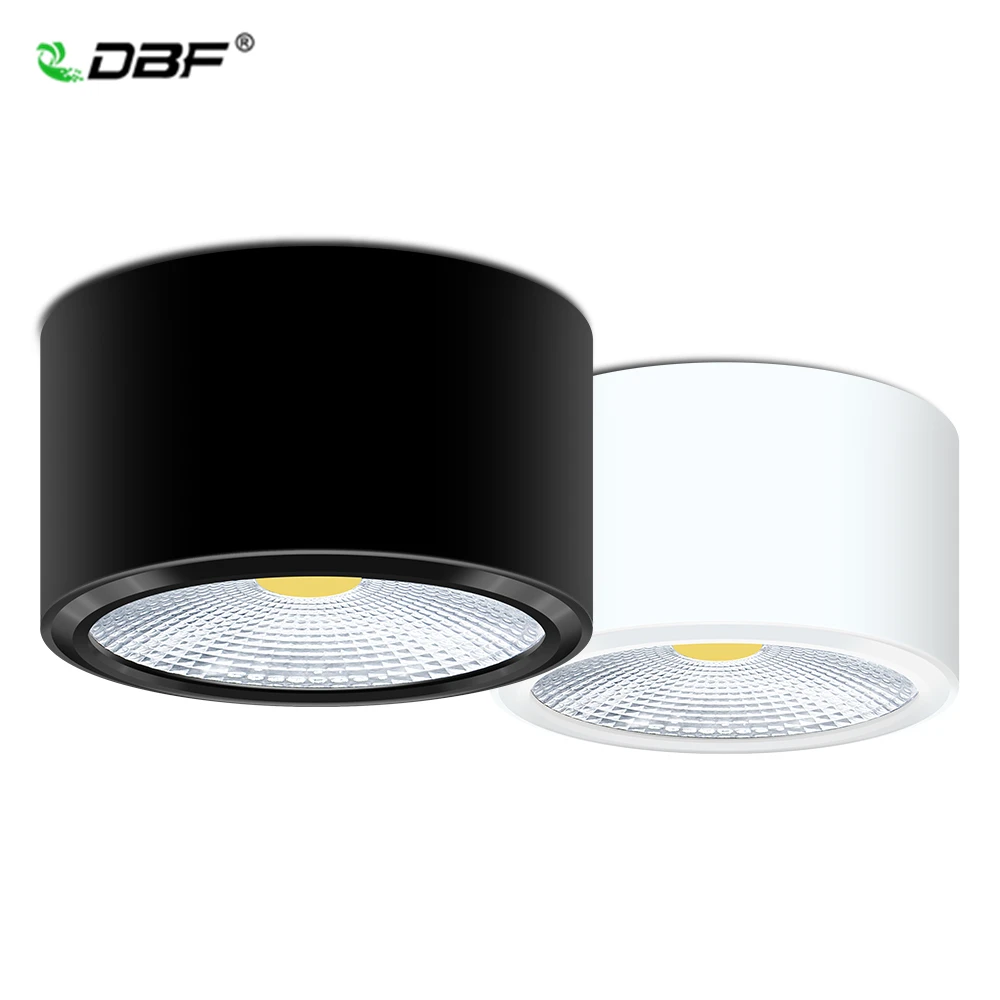 [DBF]Short Black/White Surface Mounted Downlight Dimmable 3W 5W 7W 10W No Cut Ceiling Spot Light Indoor Home Bedroom Living Room