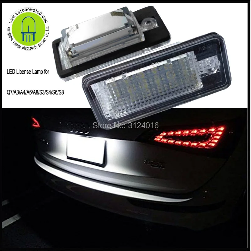 

2PC X dahosun LED License Number Plate Light for Audi Q7/A3/A4/A6/A8/S3/S4/S6/S8 Black Shell