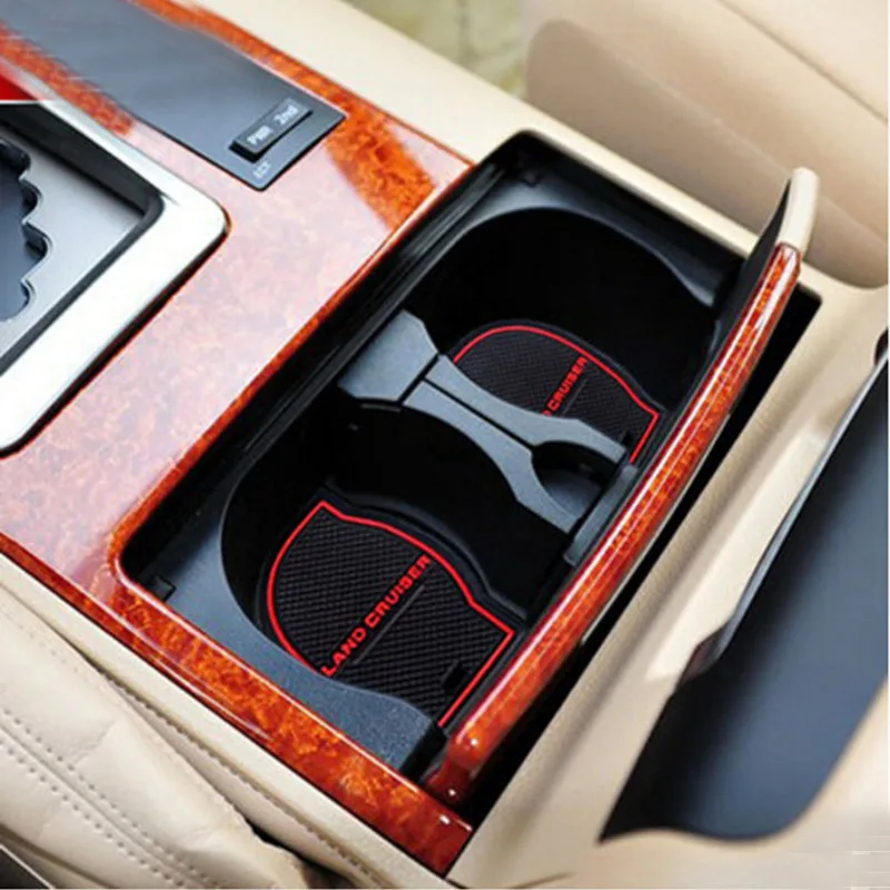 STYO  Car Accessories Sedan Non-slip Interior Door Pad Cup Mat Gate Slot Mat Car Mat For Land Cruiser LC200  2016 2017