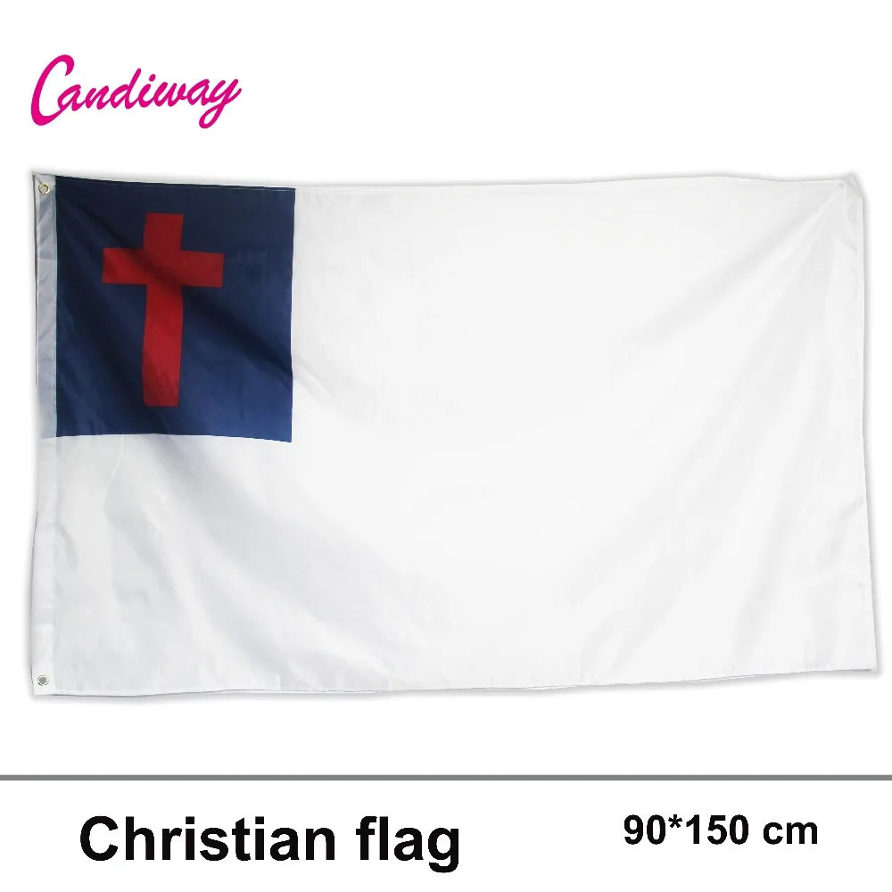 Wave Christian Flag Christianity Cross Banner Church Pennant New Outdoor 3x5 FT