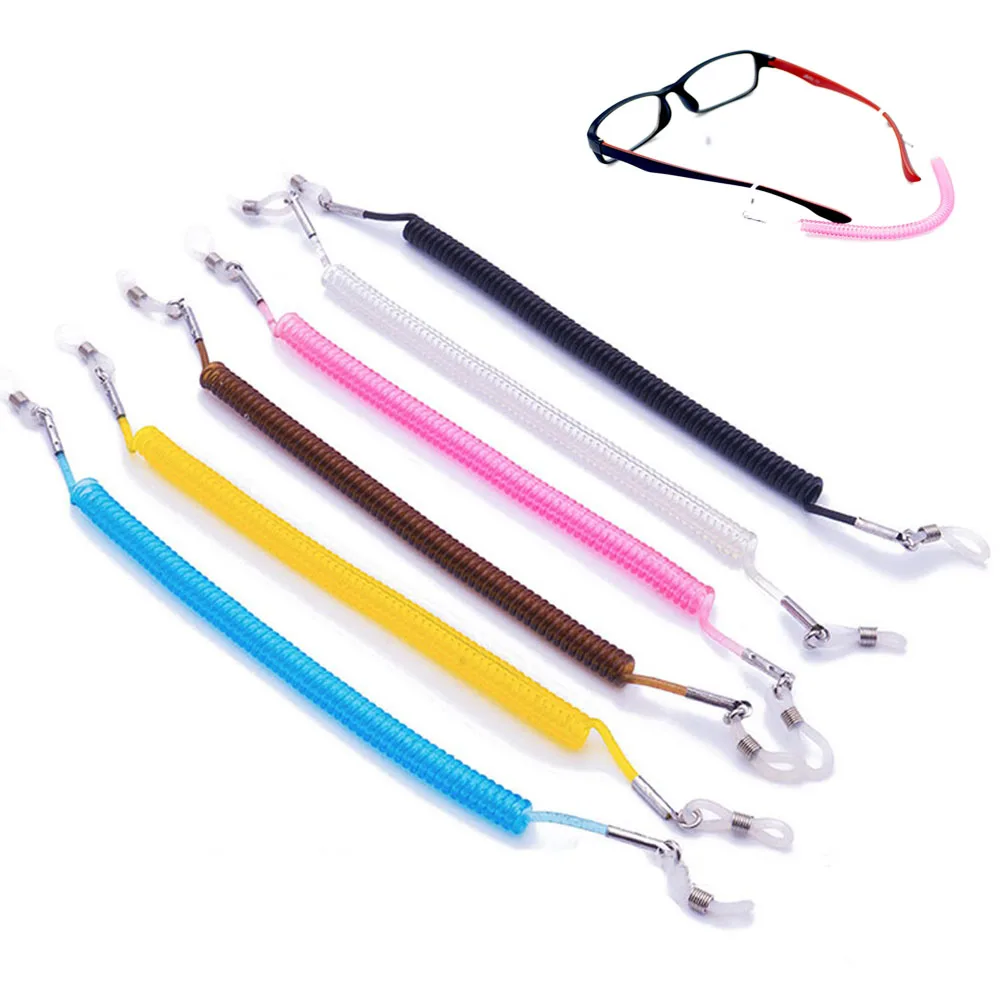 

10pcs Spring Wire silicone Sunglasses rope Eyewears Neck Cord Holder with silicone loop high quality elastic wholesale