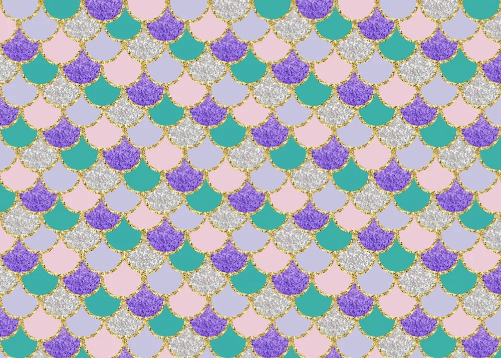 Capisco Little Mermaid Fish Scalesผนังอาบน้ำเด็กการถ่ายภาพฉากหลังวันเกิดถ่ายภาพพื้นหลังสำหรับPhoto Studio