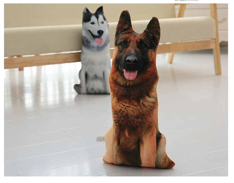 50cm Nette Simulation Hund Plüsch Spielzeug 3D Druck Stofftier Hund Plüsch Kissen Gefüllte Cartoon Kissen Kinder Puppe Hause decro Geschenk – Detail 7