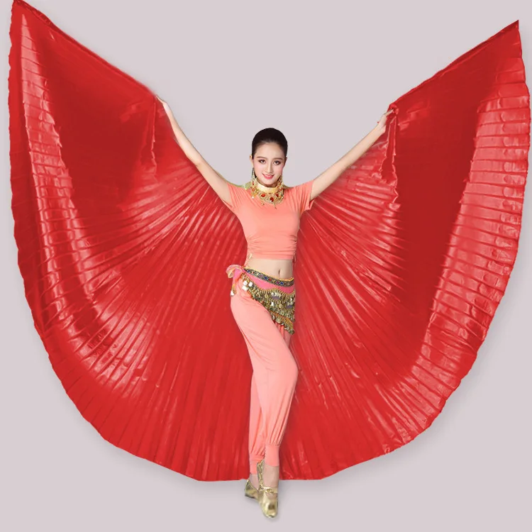 Isis Wings For Belly Dancing Egyptian Gold Wings With Sticks Bag Belly Dance Accessories Carnival Festival Women Clothing Prop