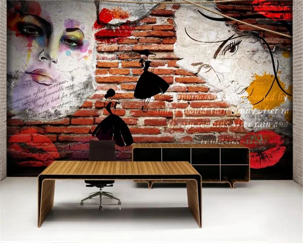 wellyu Custom wallpaper 3d photo murals retro nostalgic European and American style trend girl tooling TV background wall paper