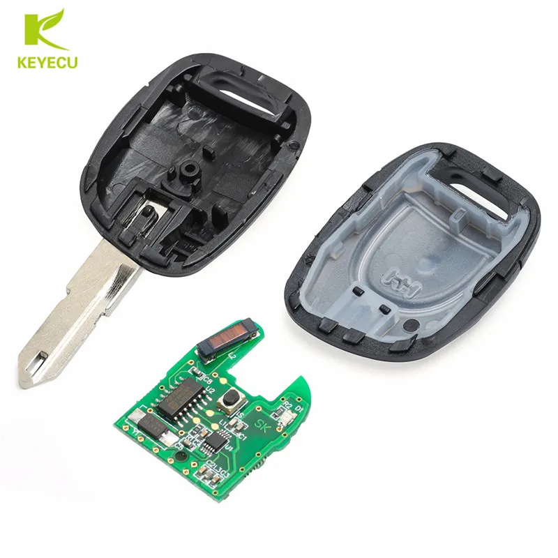 KEYECU Replacement Remote Head Key fob 1 Button 433MHz PCF7946 Chip for Renault 2002-2008 Clio 2 ,for 2002-2004 Kangoo