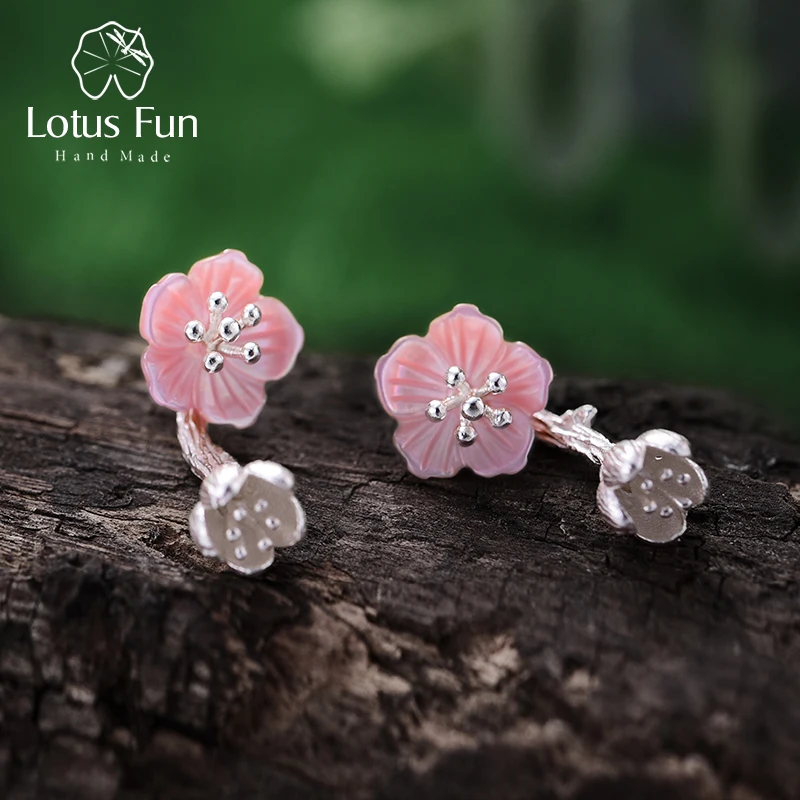 

Lotus Fun Real 925 Sterling Silver Earrings Natural Handmade Fine Jewelry Unique Begonia Flowers Drop Earrings for Women Brincos