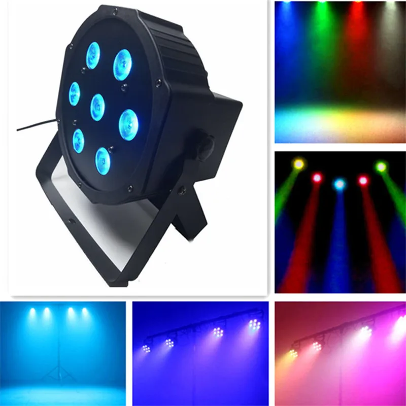 

Fast shipping 7x12w led Par lights RGBW 4in1 flat par led dmx512 disco lights professional stage dj equipment