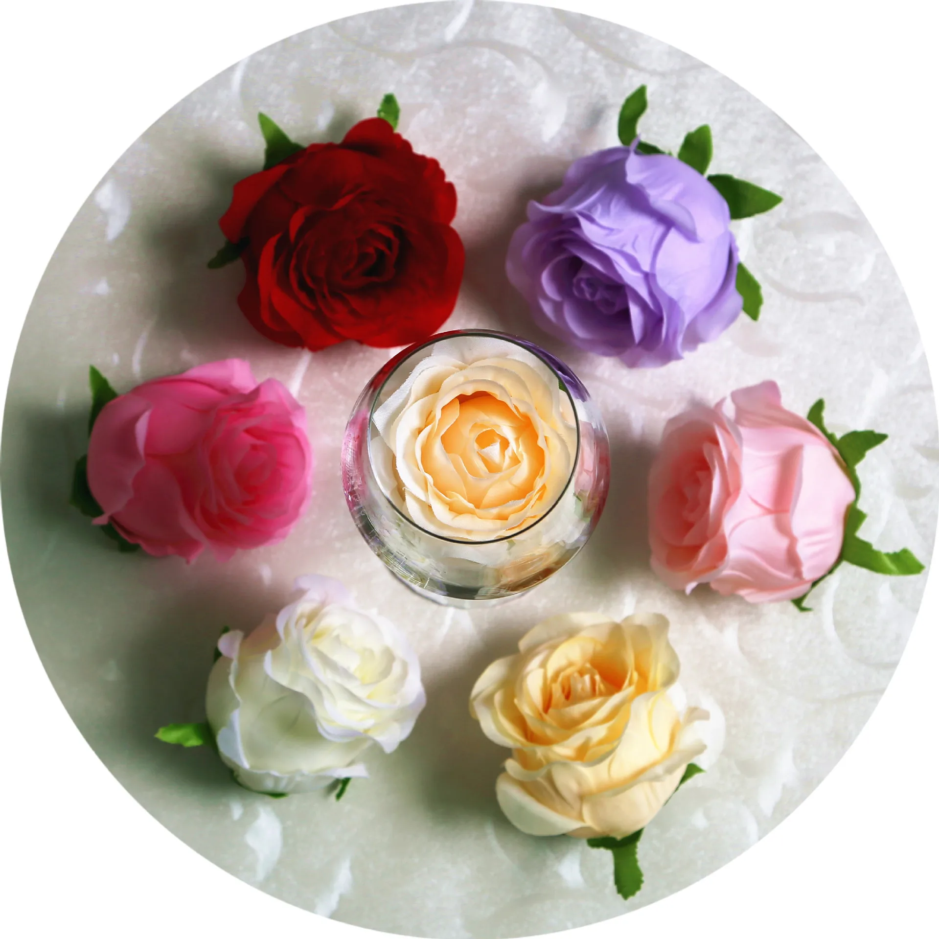 

50PCS/lot Artificial Rose Flower Head Silk DIY Arched Fake Flower Wall Wedding Decoration The New DIY for Home Shop Window Decor