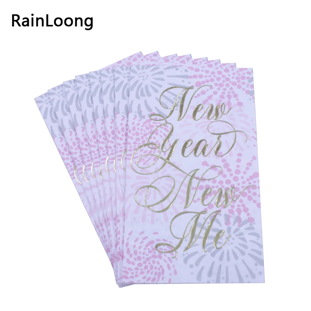 [RainLoong] 3Plys Foil Gold Beverage Napkin New Year New Me Tissue Serviettes For Cocktail Party Decoration 40*33cm