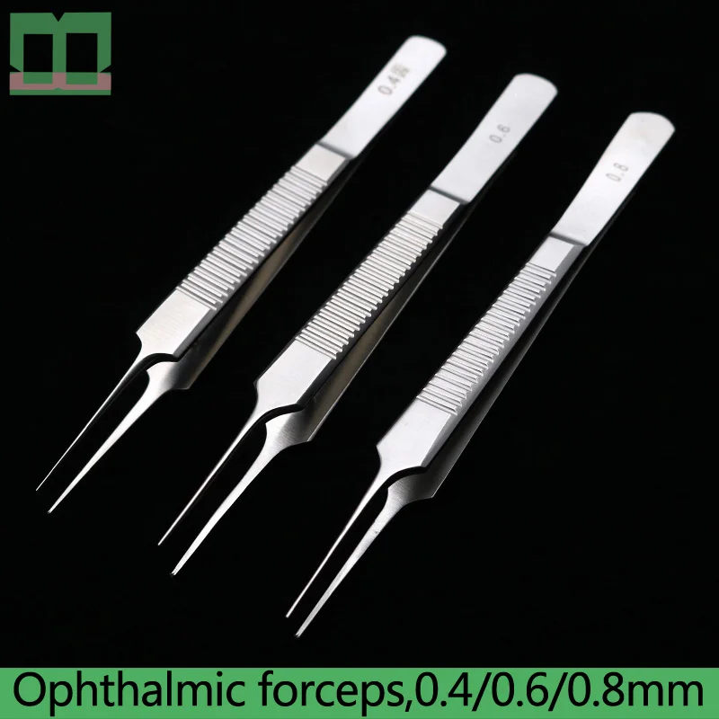 Medical tweezers microscopic tweezers stainless steel 0.4mm 0.6 surgical instruments  plastic and aesthetic surgery fine forceps