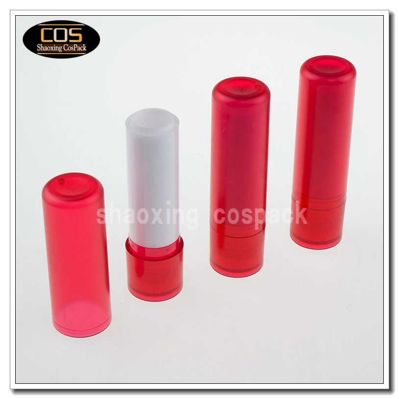 

online wholesale red empty lip balm containers, LB02-4.8g red round empty makeup tubes packaging for lip balm