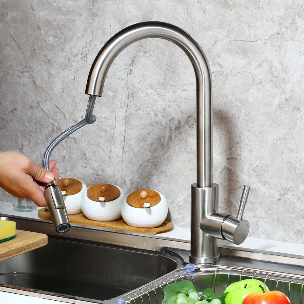 KEMAIDI Stainless Steel Touch Control Kitchen Faucets 3 Color Smart Sensor Kitchen Mixer Touch Faucet Kitchen Pull Down Sink Tap