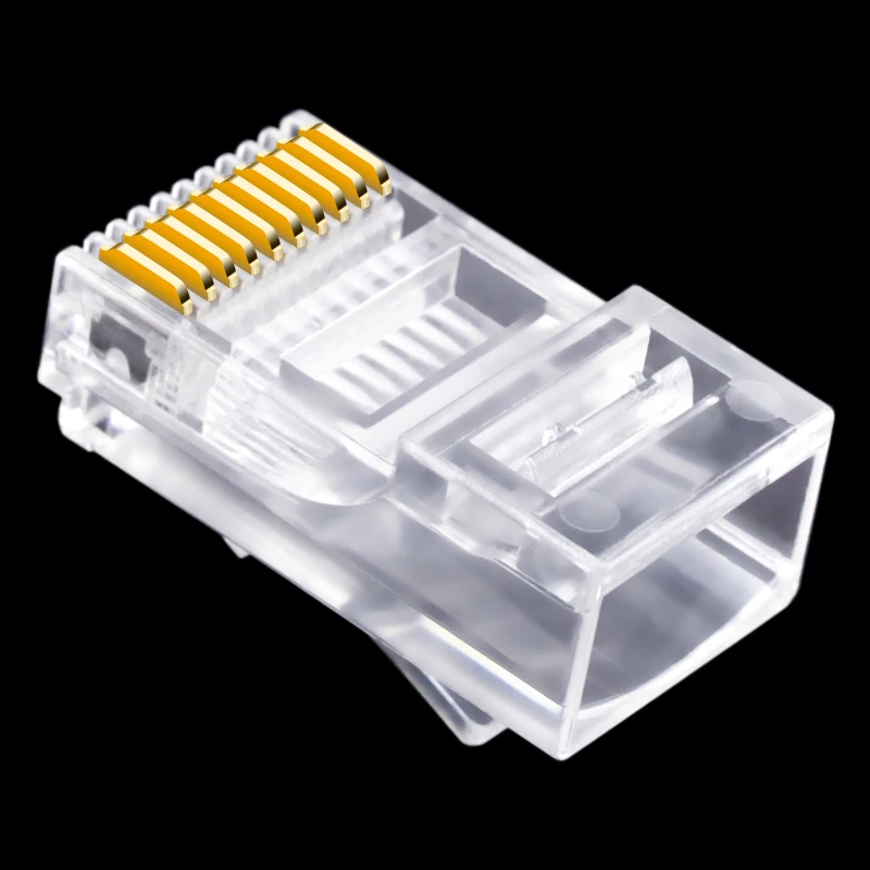 30pcs 10P10C RJ45 RJ48 RJ50 Cat5E UTP Ethernet Connector Network Modular Crystal Plug 10-Pin Network Cable Connector