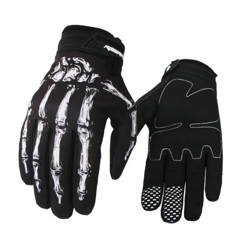 Men Women Motorcycle Cycling Gloves Racing Full Finger Gloves Skull Skeleton Goth Unisex