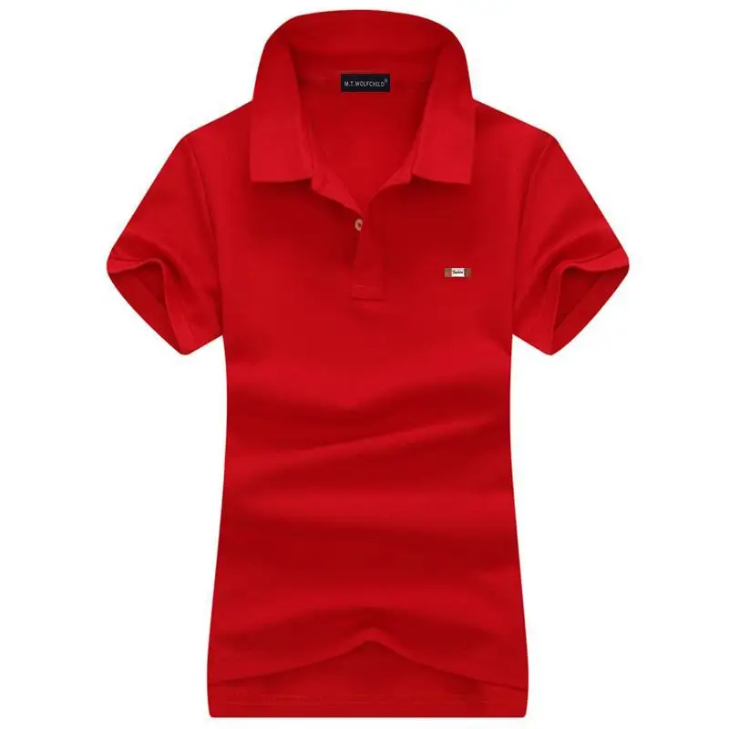 High quality 2022 Summer Women\'s Short Sleeve Polos Shirts 100% Cotton Casual Solid Color Ladies Tees Fashion Female Tops