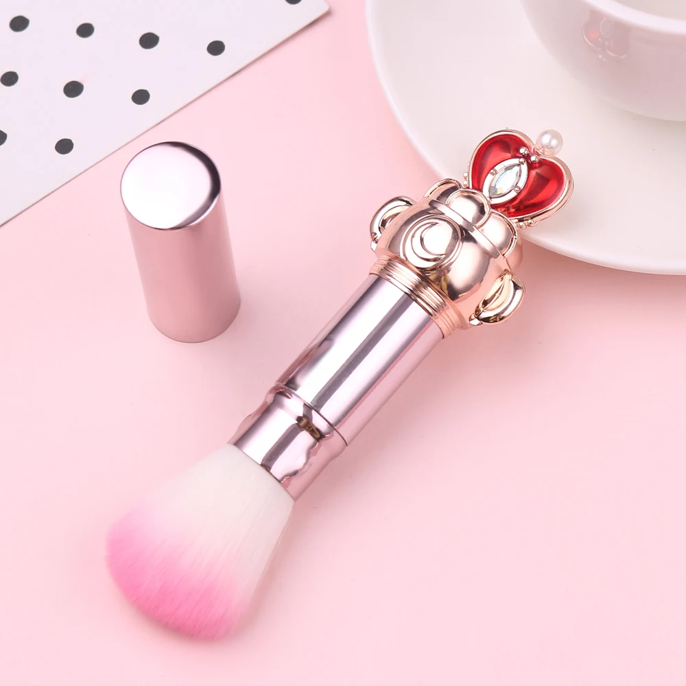 Retractable Foundation Makeup Powder Blush Beauty Brushes Travel Cosmetic Cute Cardcaptor Sakura Card Loose Powder